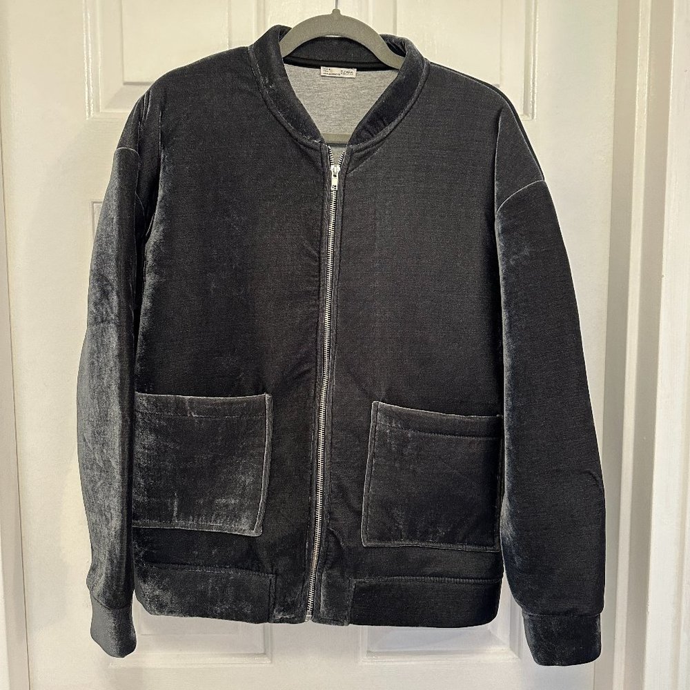 Zara Velvet Bomber Jacket